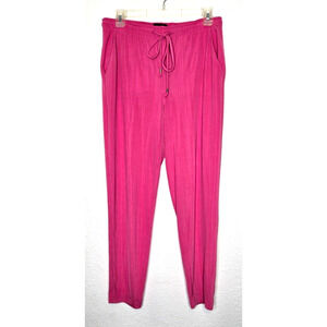 Express Womens Ankle Pants Small Pink Mid Rise Drawstring Waist Pull On Ribbed